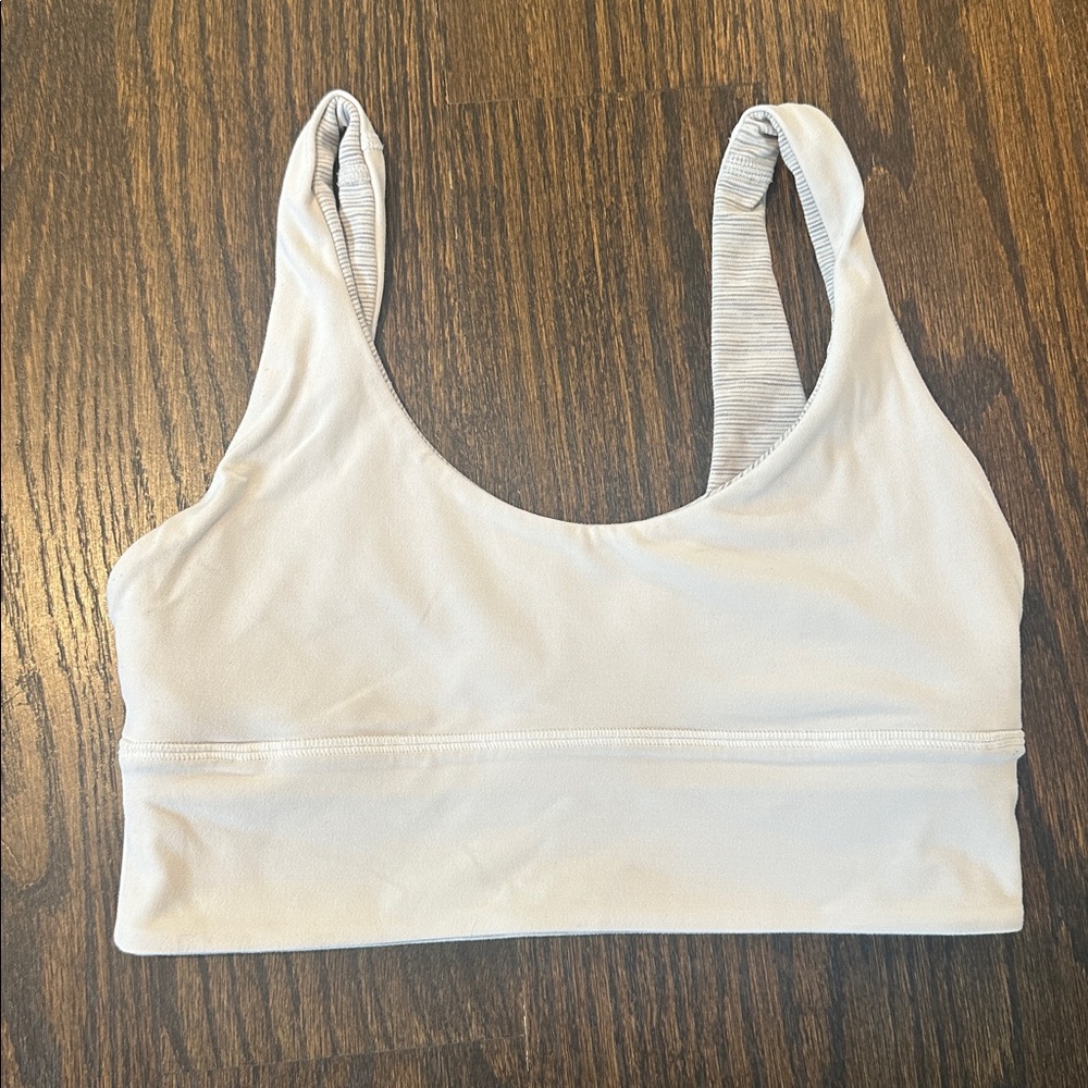 Lululemon align reversible bra white/grey striped size 6